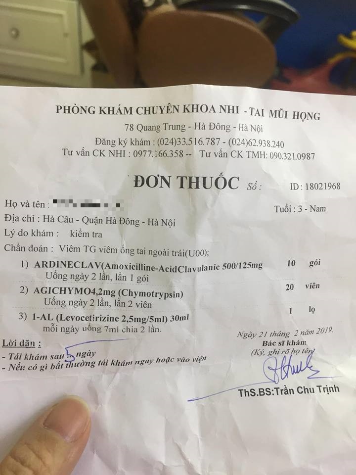 Khách hàng bức xúc “tố” phòng khám Chuyên khoa nhi 78 Quang Trung, Hà Đông chẩn đoán sai khiến “tiền mất, tật mang”